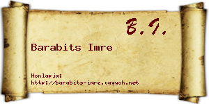 Barabits Imre névjegykártya