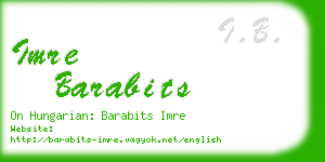 imre barabits business card